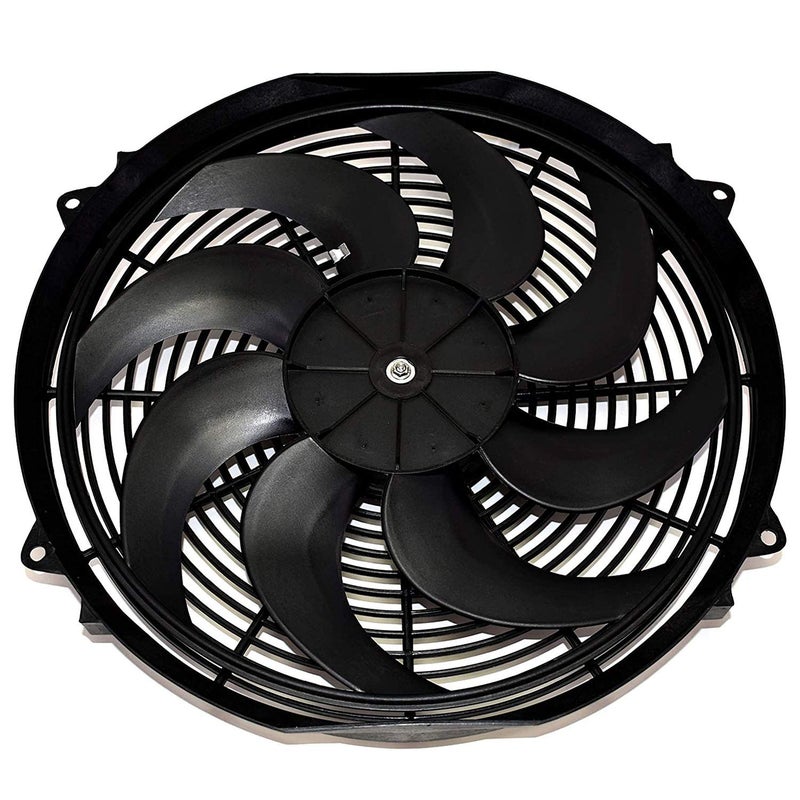 A-Team Performance Universal 16 in Electric Radiator Fan Assembly Kit - 12V, 16 in Diameter - 3.26 in Thickness - Push & Pull S-Blade Reversible Design & 3000 CFM High-Flow Electric Cooling Fan Kit - Image 3